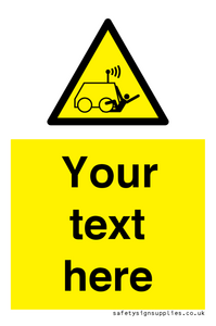 Custom warning run over by operator controlled machine